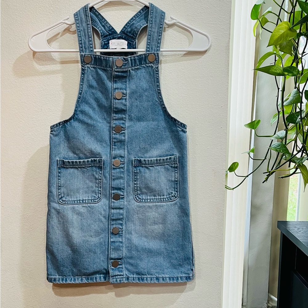 Place Light Blue Denim Pinafore Dress (Girls 7/8)
